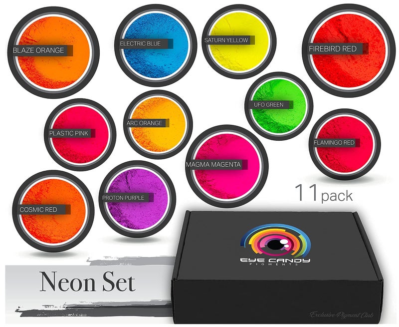 Eye Candy Pigments Neon Mica Pigment Powder Set - Mica Powder for Epoxy Resin Art - Woodworking - Nail Polish - Bath Bombs - Pigment Powder Variety Pack - 55g - Non-Toxic - Image 3